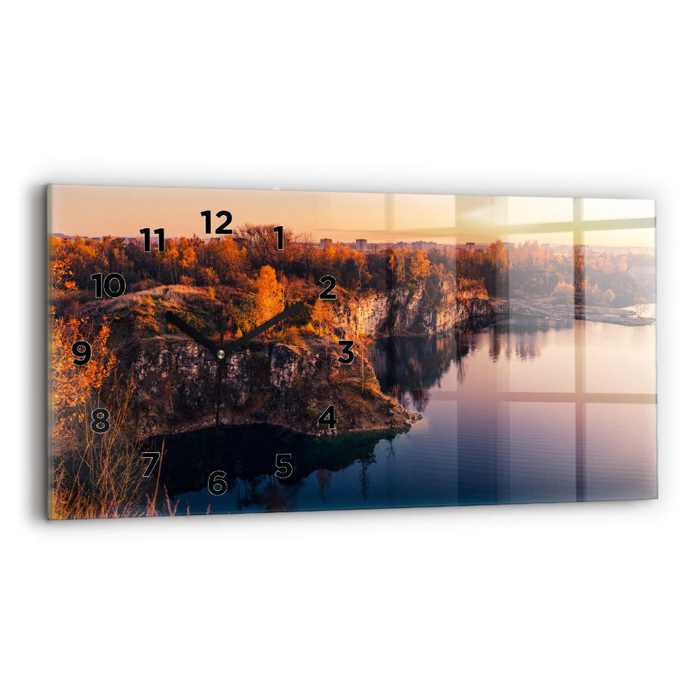 Horloge murale horizontale Lac de Cracovie Zakrzówek Automne