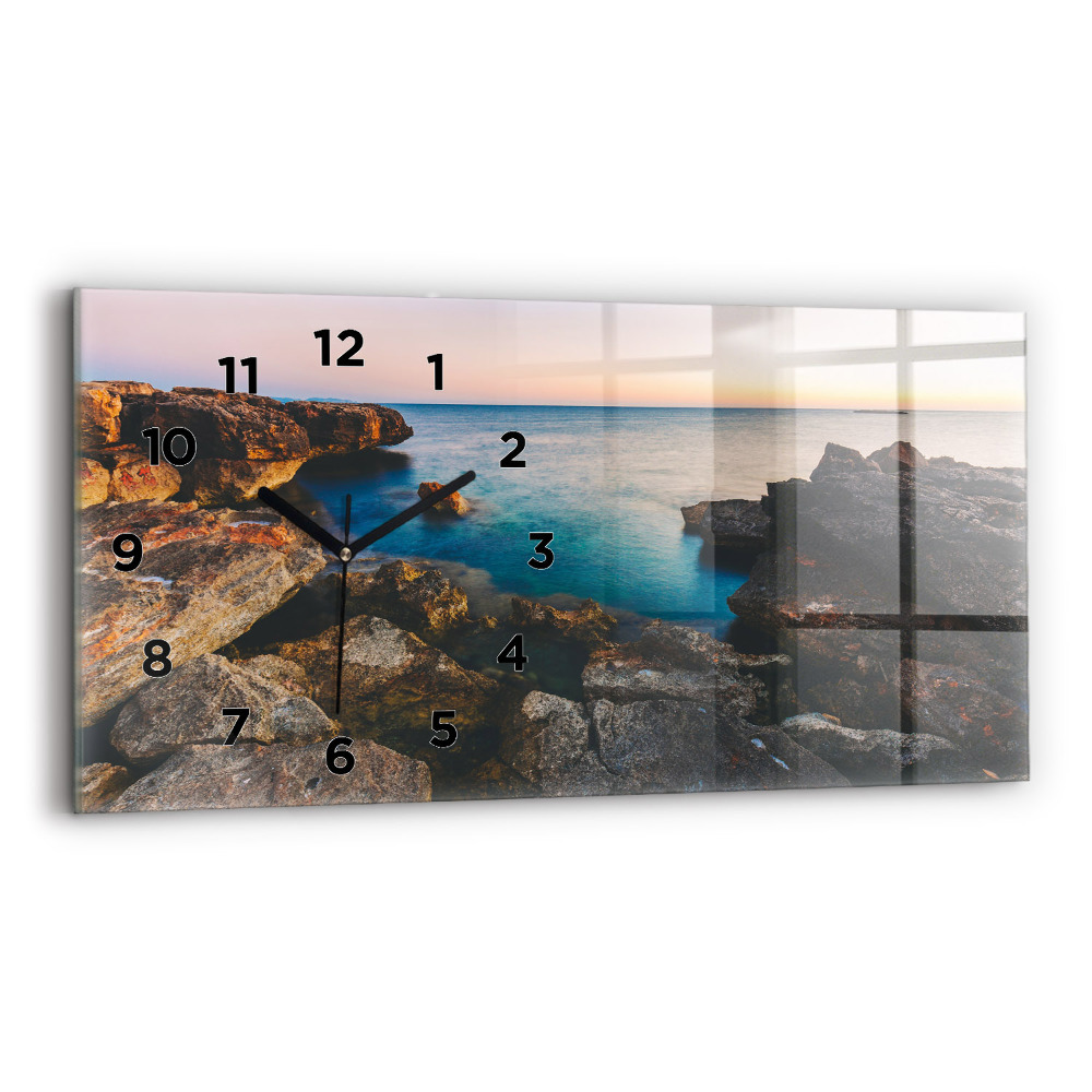 Horloge horizontale en verre Paysage marin