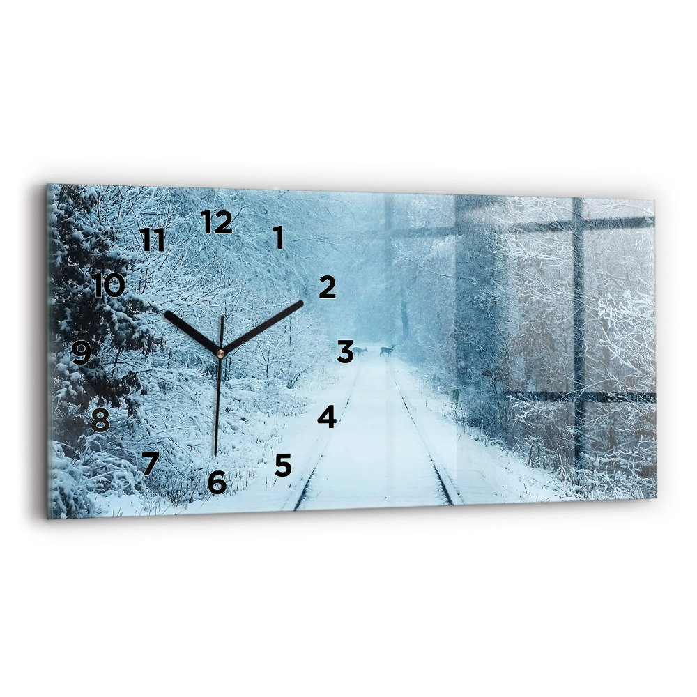 Horloge murale horizontale Cerfs sur les chemins