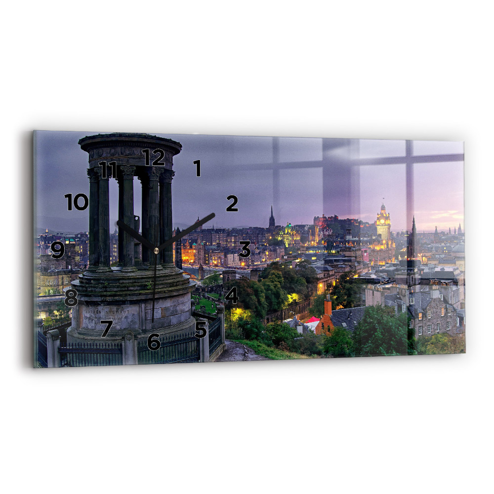 Horloge murale horizontale Édimbourg depuis Calton Hill