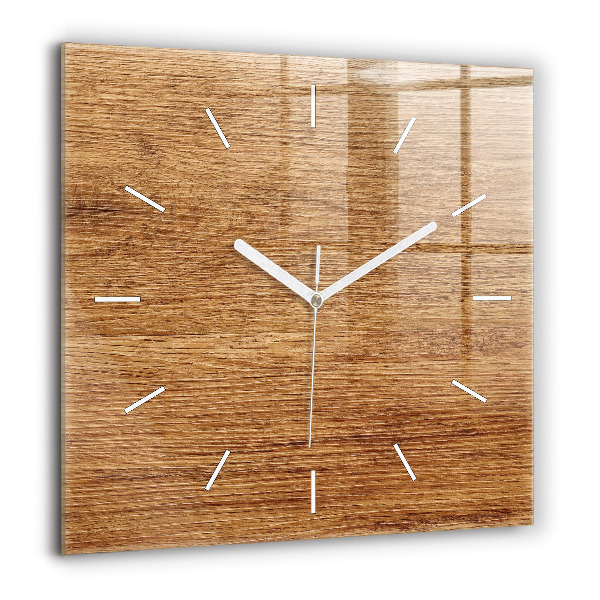 Horloge carrée en verre 60x60 cm Bois clair