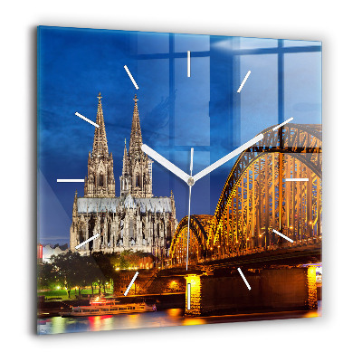 Pendule carrée en verre 60x60 cm Pont en Allemagne