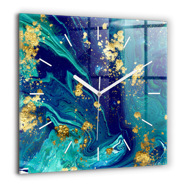 Horloge carrée en verre 60x60 cm Abstraction moderne