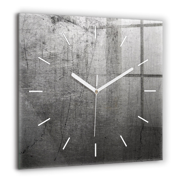 Horloge carrée en verre 60x60 cm Mur métallique