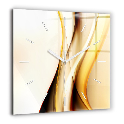 Horloge carrée en verre 60x60 cm Abstraction de vague