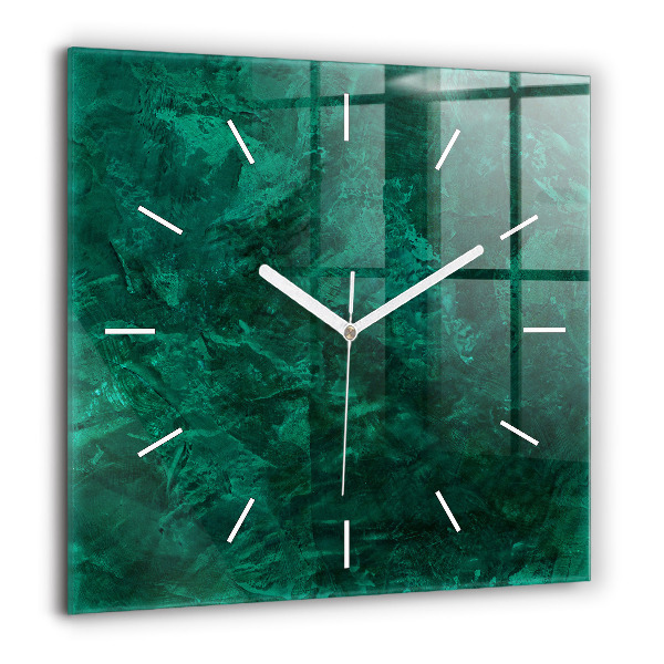 Horloge murale carrée 60x60 cm Mur d'émeraude