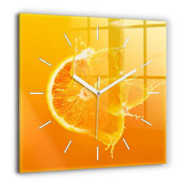 Horloge murale carrée 60x60 cm Orange