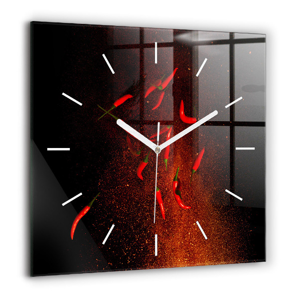 Horloge murale carrée 60x60 cm Piments