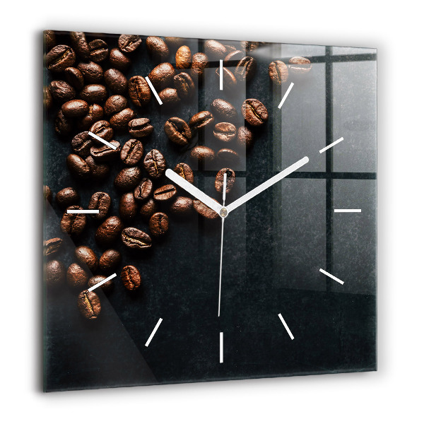 Horloge murale carrée 60x60 cm Grains de café