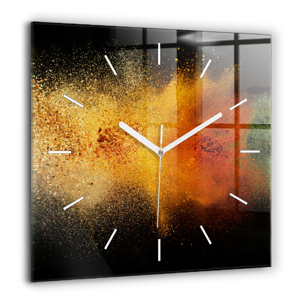 Horloge murale carrée 60x60 cm Épices éparpillées