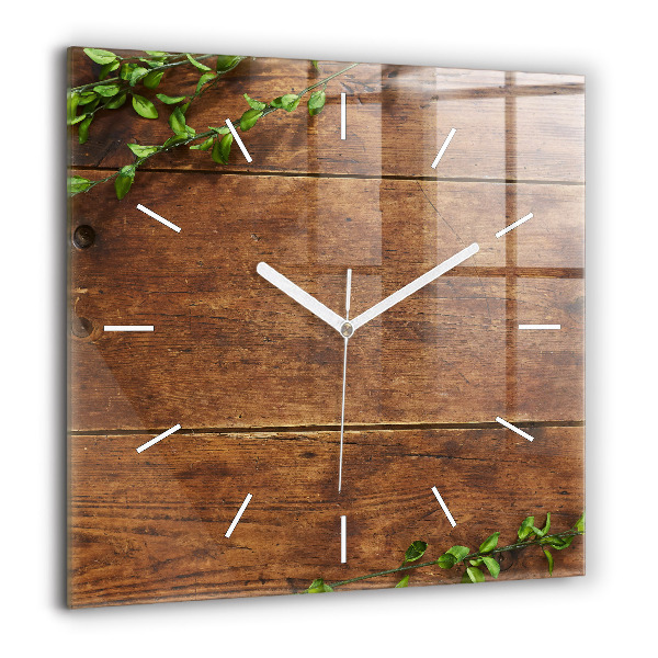 Horloge murale carrée 60x60 cm Bois rustique