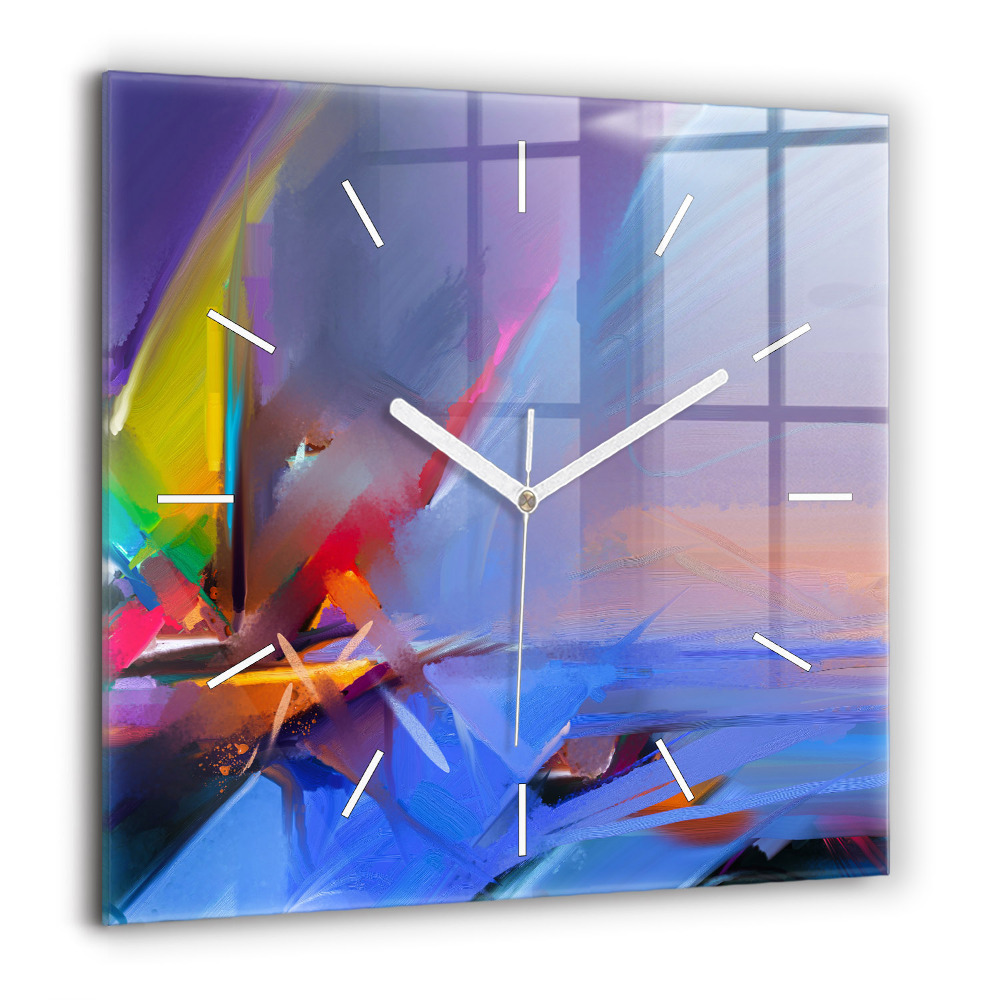 Pendule carrée en verre 60x60 cm Paysage marin
