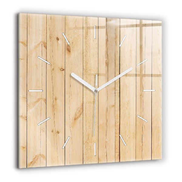 Horloge murale carrée 60x60 cm Planches de bois