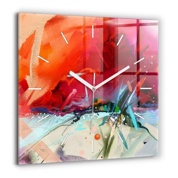 Horloge murale carrée 60x60 cm Rangées d'épices