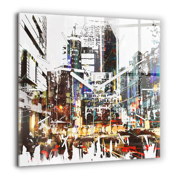 Horloge murale carrée 60x60 cm Ville de New York