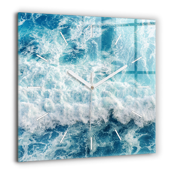 Horloge murale carrée 60x60 cm Vagues de mer