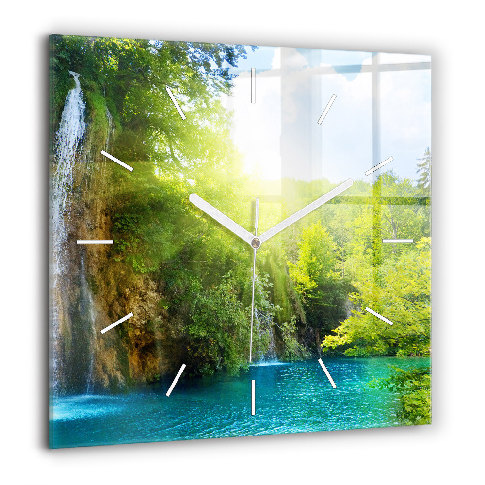 Horloge murale carrée 60x60 cm Paysage de lagune