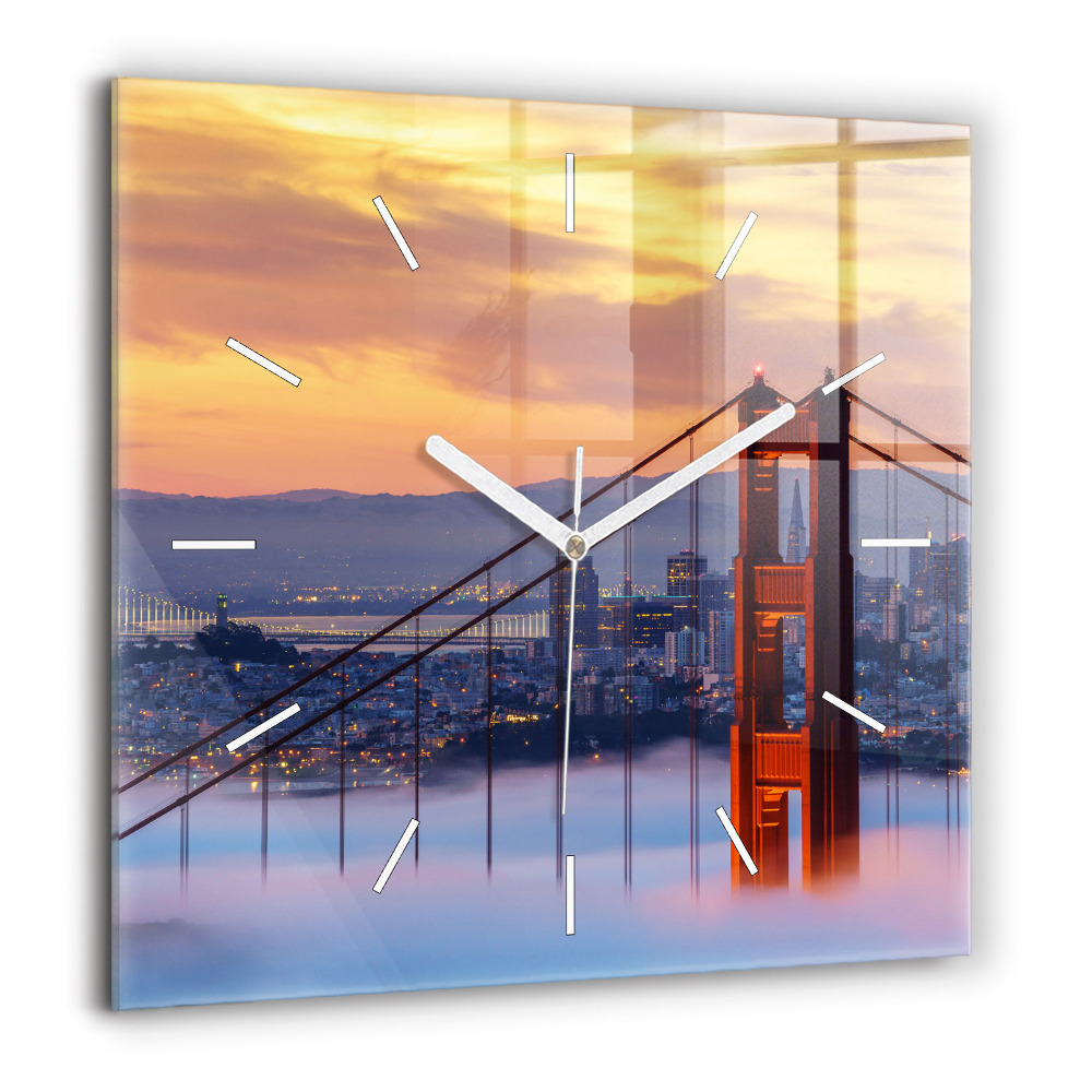 Horloge murale carrée 60x60 cm Pont de San Francisco