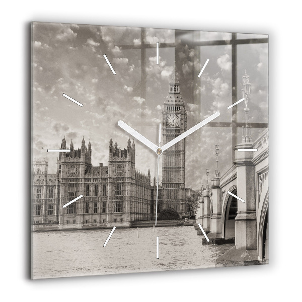 Horloge carrée en verre 60x60 cm Londres Angleterre Big Ben