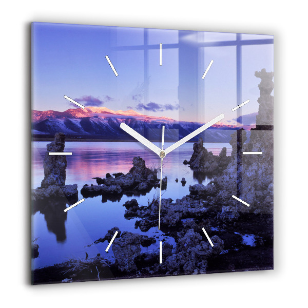 Horloge murale carrée 60x60 cm Lac de Californie