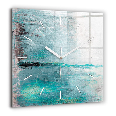 Pendule carrée en verre 60x60 cm Texture à l'huile abstraite