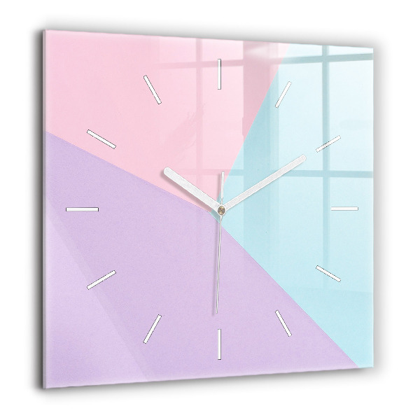 Horloge carrée en verre 60x60 cm Motif pastel