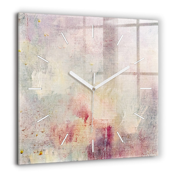 Horloge carrée en verre 60x60 cm Abstraction peinte