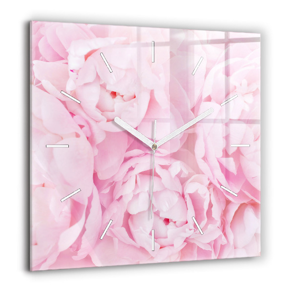 Horloge carrée en verre 60x60 cm Fleurs en fleurs