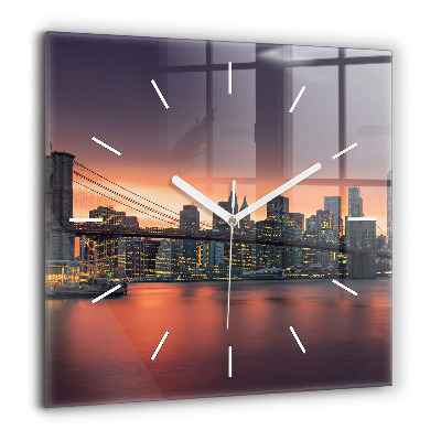 Pendule carrée en verre 60x60 cm New York East River
