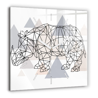 Horloge carrée en verre 60x60 cm Motif géométrique