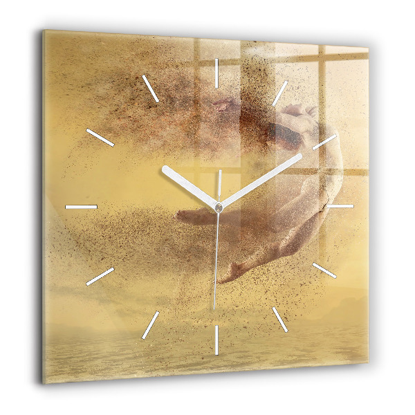 Horloge carrée en verre 60x60 cm Femme en silhouette