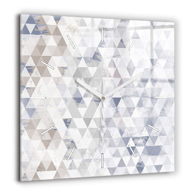 Horloge carrée en verre 60x60 cm Motif géométrique