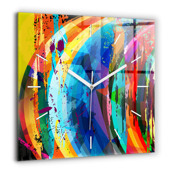 Horloge carrée en verre 60x60 cm Fond abstrait