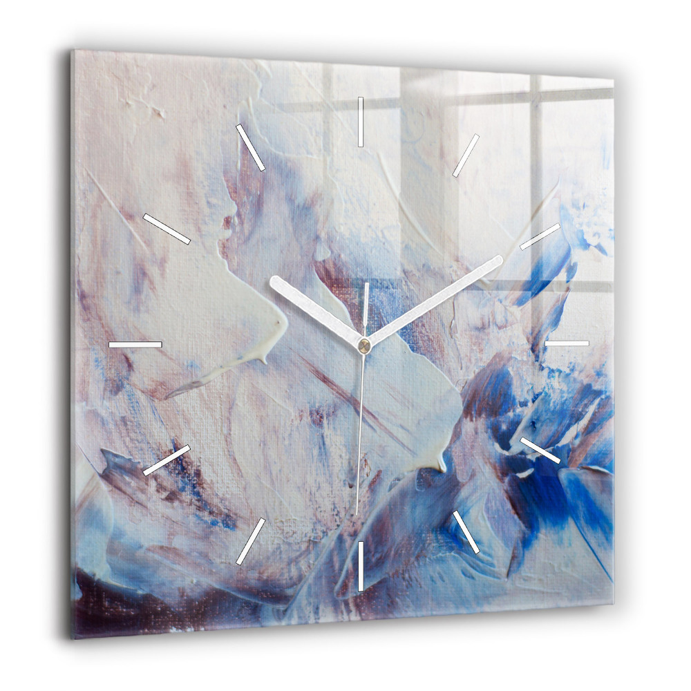 Horloge carrée en verre 60x60 cm Texture de peinture abstraite