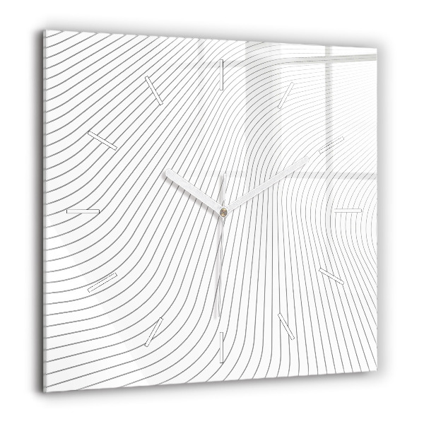 Pendule carrée en verre 60x60 cm Lignes abstraites