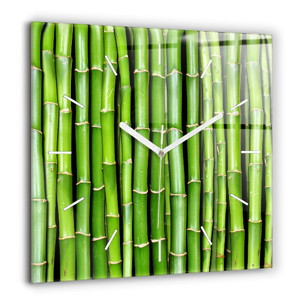 Horloge carrée en verre 60x60 cm Bambou asiatique