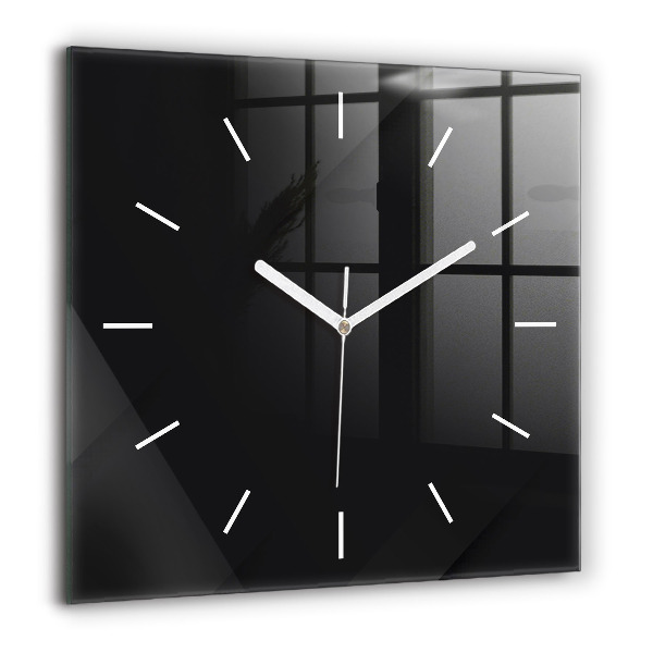 Horloge carrée en verre 60x60 cm Motif de mur sombre