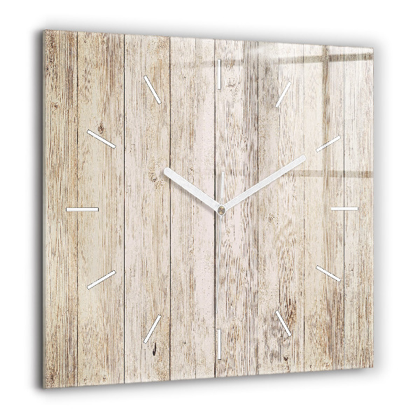 Horloge carrée en verre 60x60 cm Panneaux en bois