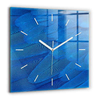 Horloge murale carrée 60x60 cm Plume d'oiseau