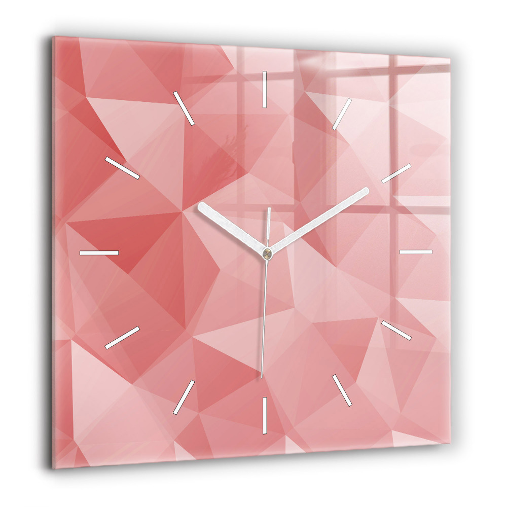 Horloge carrée en verre 60x60 cm Triangles abstrait