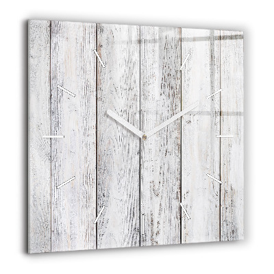 Pendule carrée en verre 60x60 cm Planches peintes