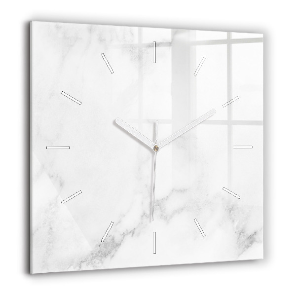 Horloge carrée en verre 60x60 cm Marbre élégant