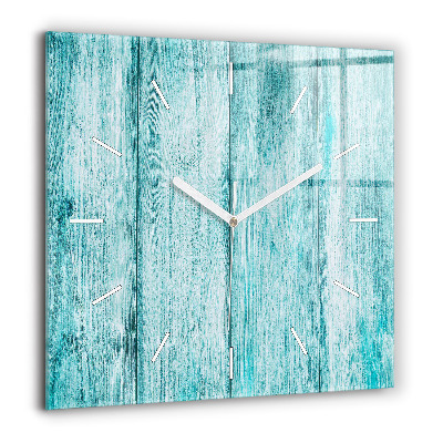 Horloge murale carrée 60x60 cm Vieux bois bleu