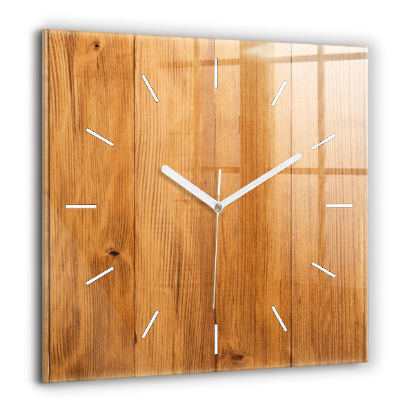 Horloge carrée en verre 60x60 cm Planches en bois