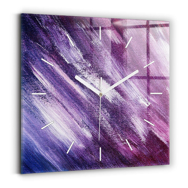 Horloge carrée en verre 60x60 cm Texture de peinture acrylique