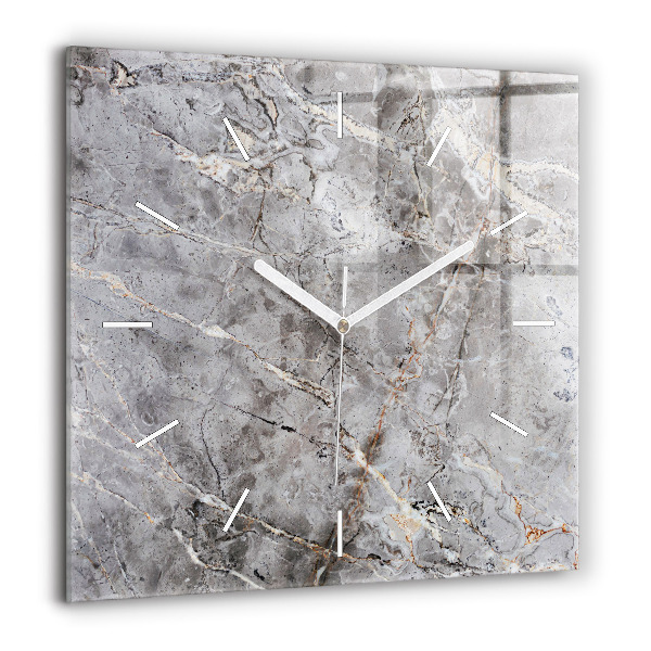 Horloge murale carrée 60x60 cm Marbre de granit gris