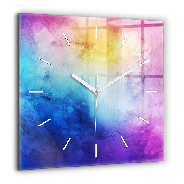 Horloge murale carrée 60x60 cm Taches colorées