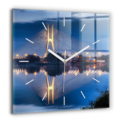 Horloge murale carrée 60x60 cm Pont Rędziński Wroclaw