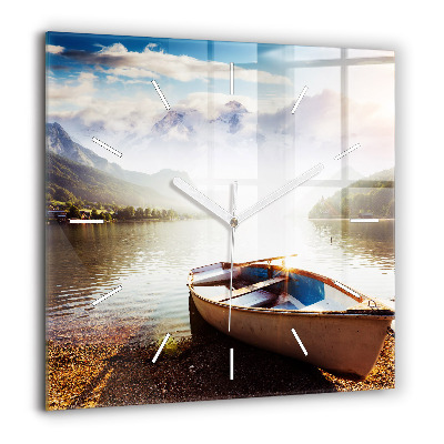 Horloge murale carrée 60x60 cm Vue d'un lac