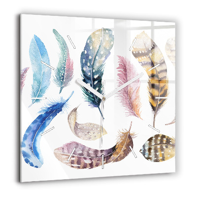 Pendule carrée en verre 60x60 cm Illustration rétro